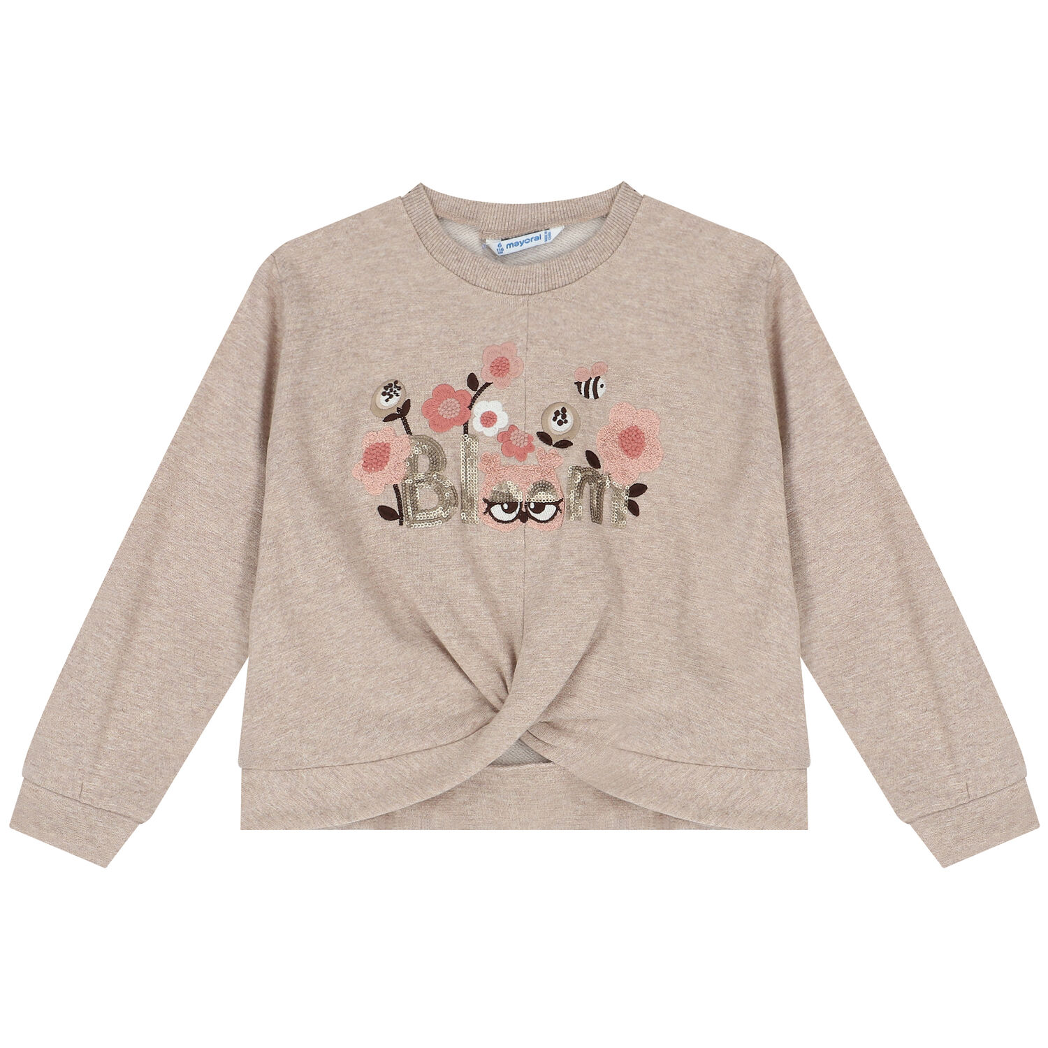 Girls Beige & Pink Tulle Skirt Set, 1, hi-res